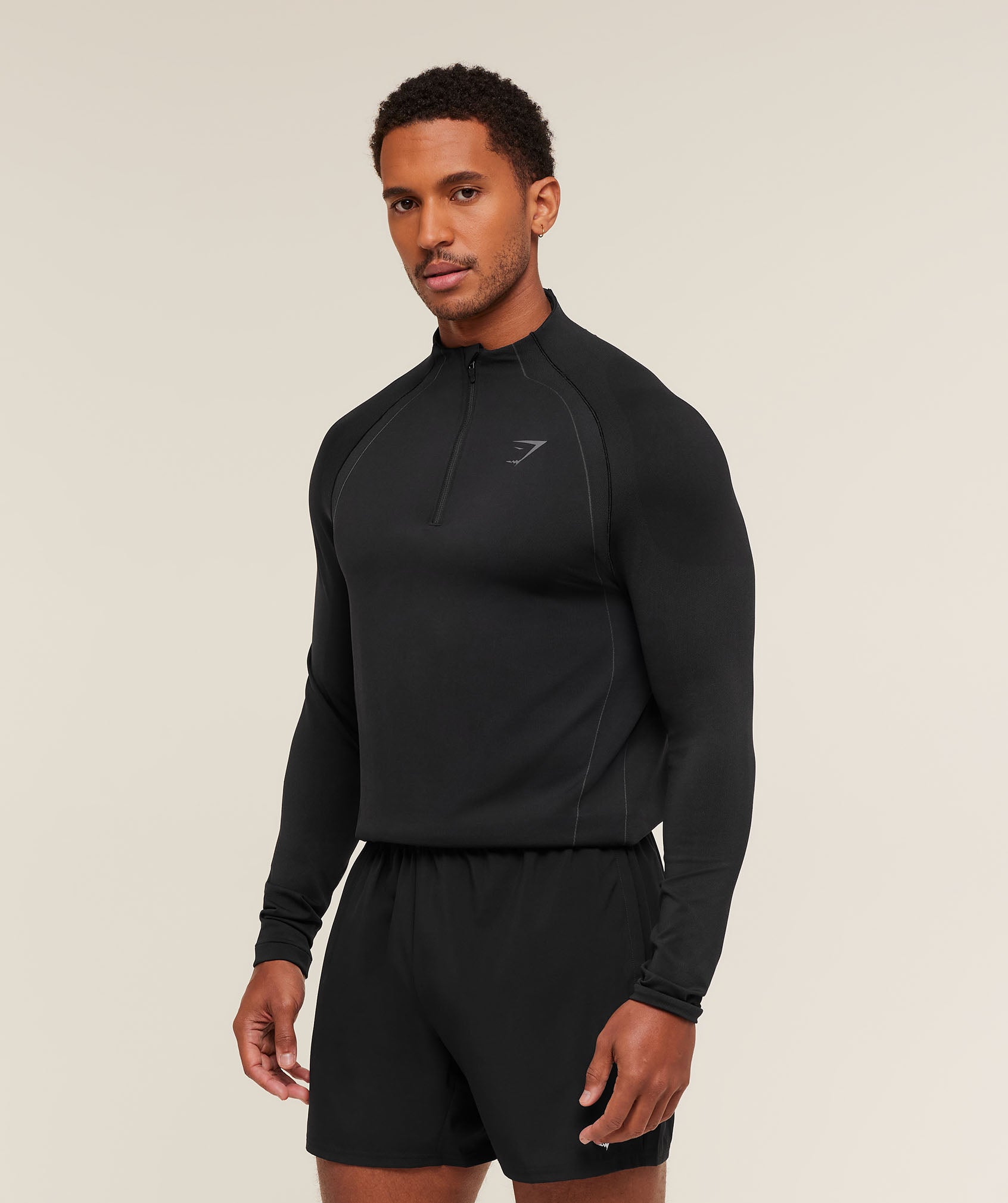 Gymshark Apex Seamless 1/4 Zip - Black/Dark Grey | Gymshark
