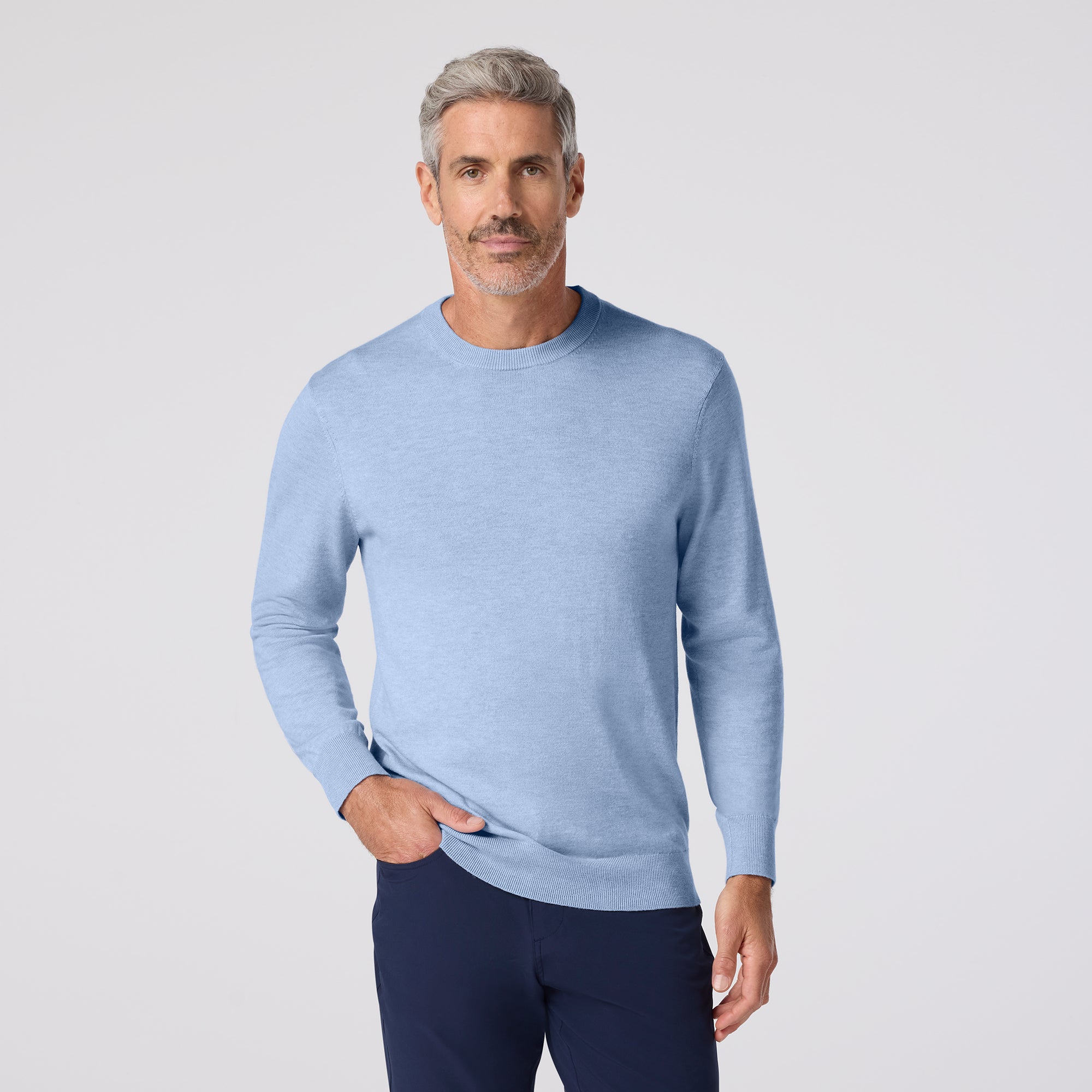 Heritage Crewneck Sweater - Cloud Blue Heather | Mizzen+Main