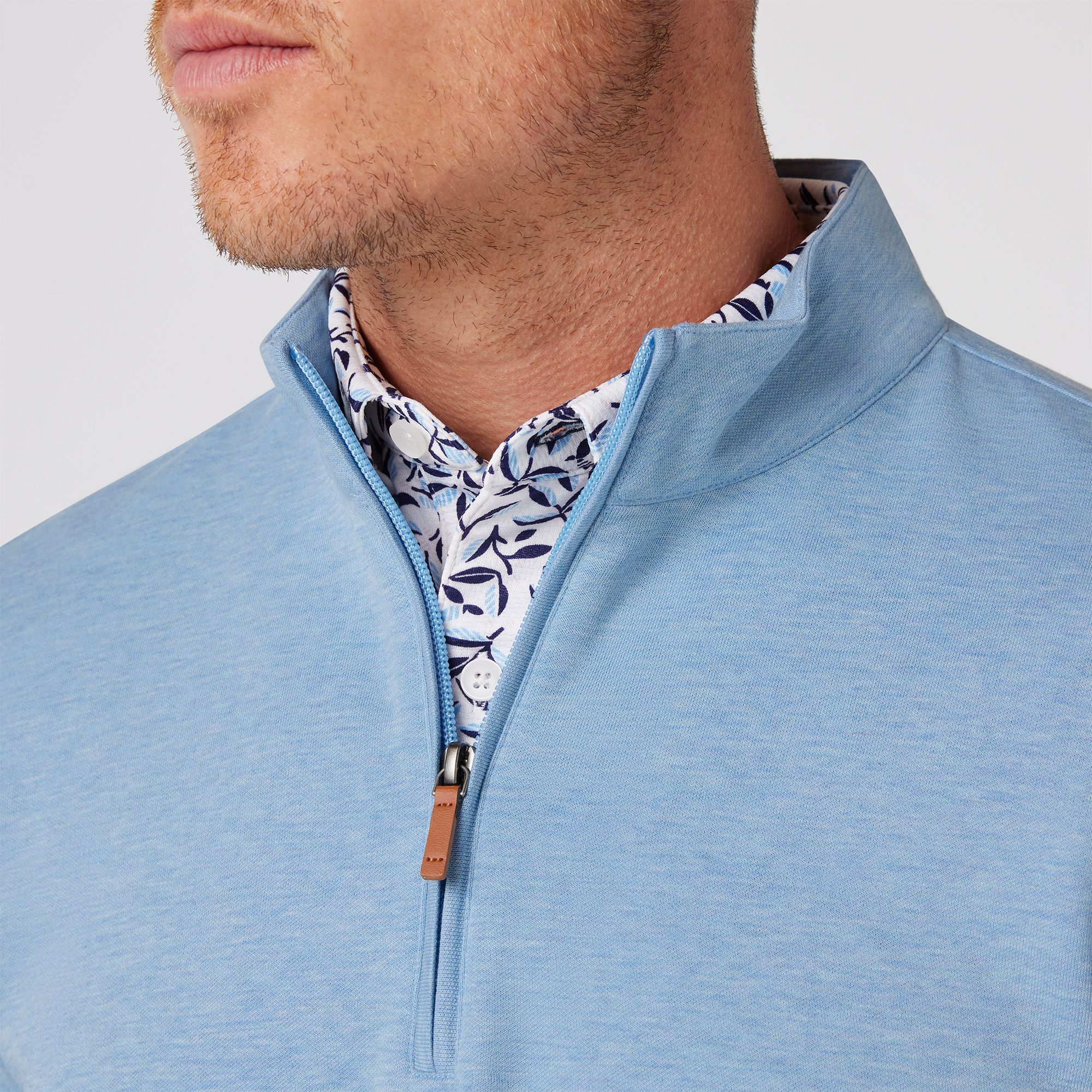 Cornflower Heather KPI Quarter Zip | Mizzen+Main