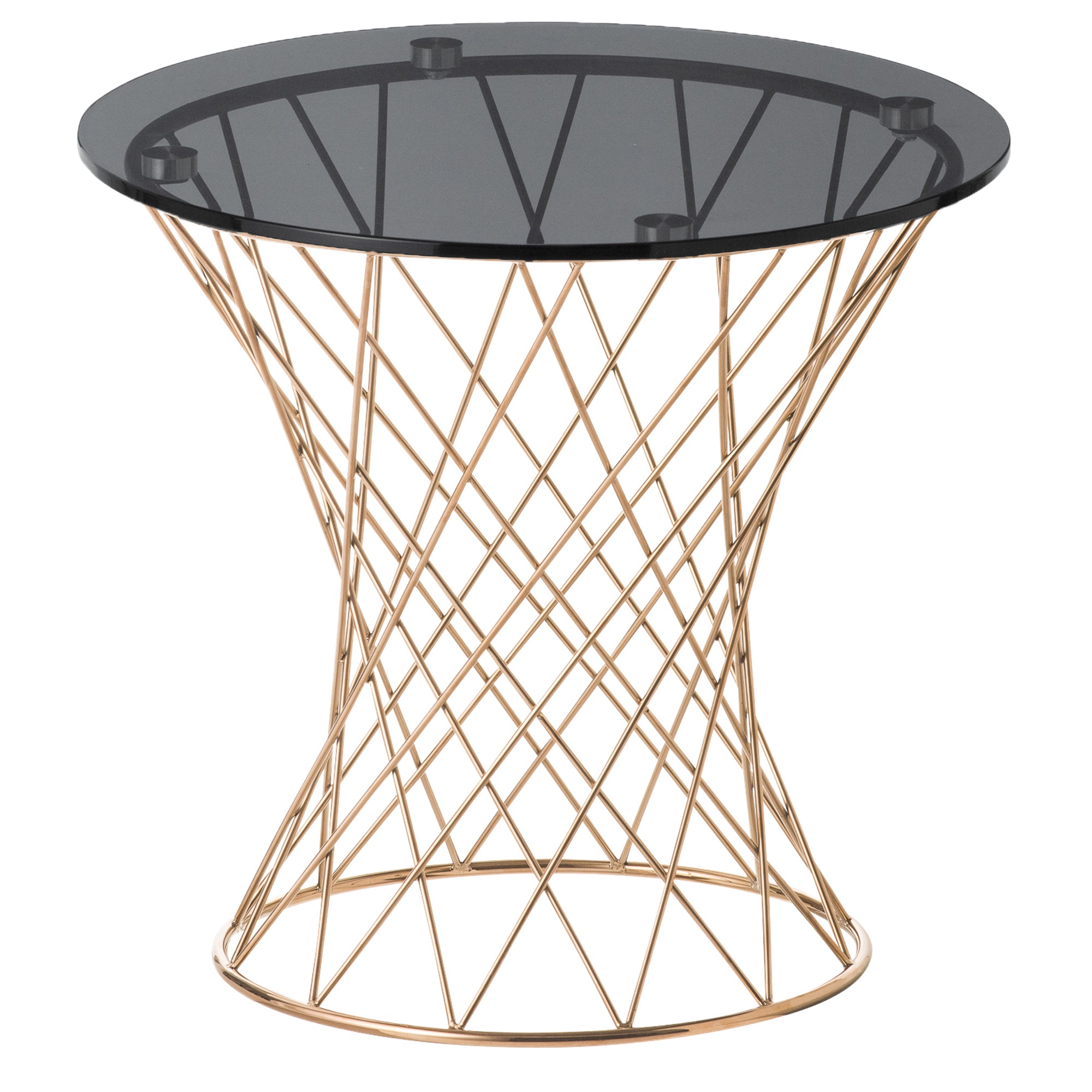 マーリア サイドテーブル ブラック×ゴールド φ500 | Francfranc