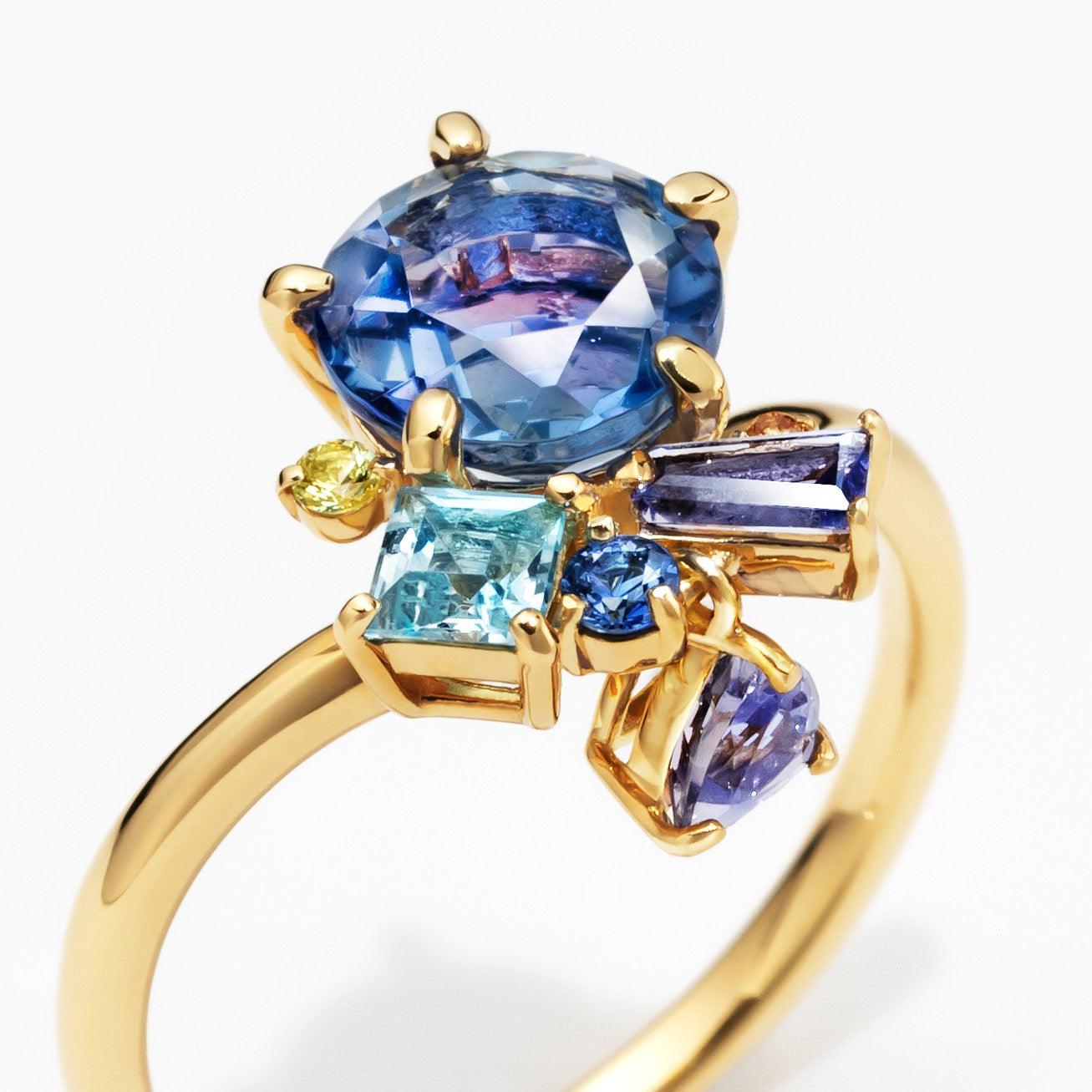 即日発送】カラーチェンジフローライト×マルチカラージュエル K18/PT