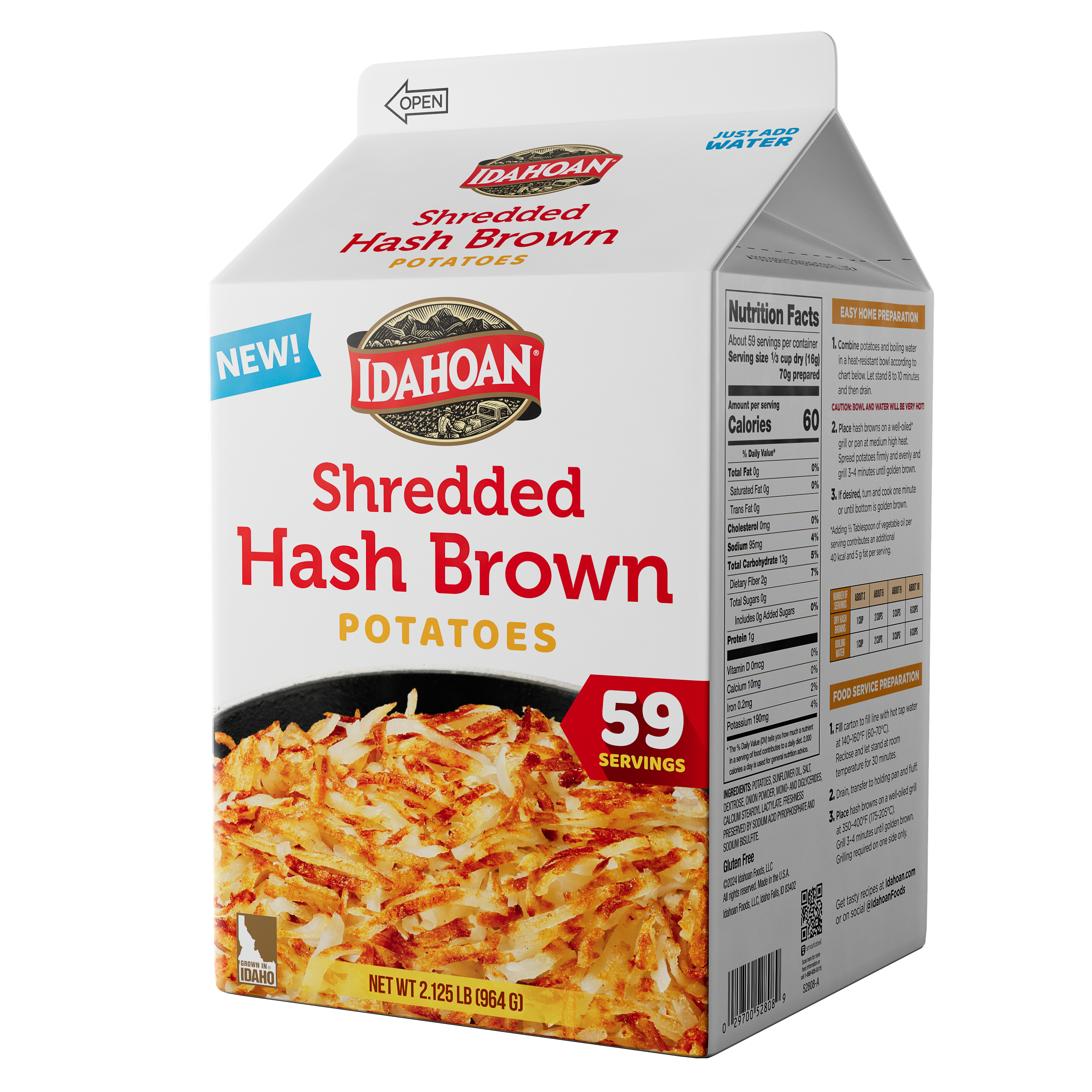 Idahoan® SHREDS Fresh Cut Hash Browns, 2.125 lb | Idahoan