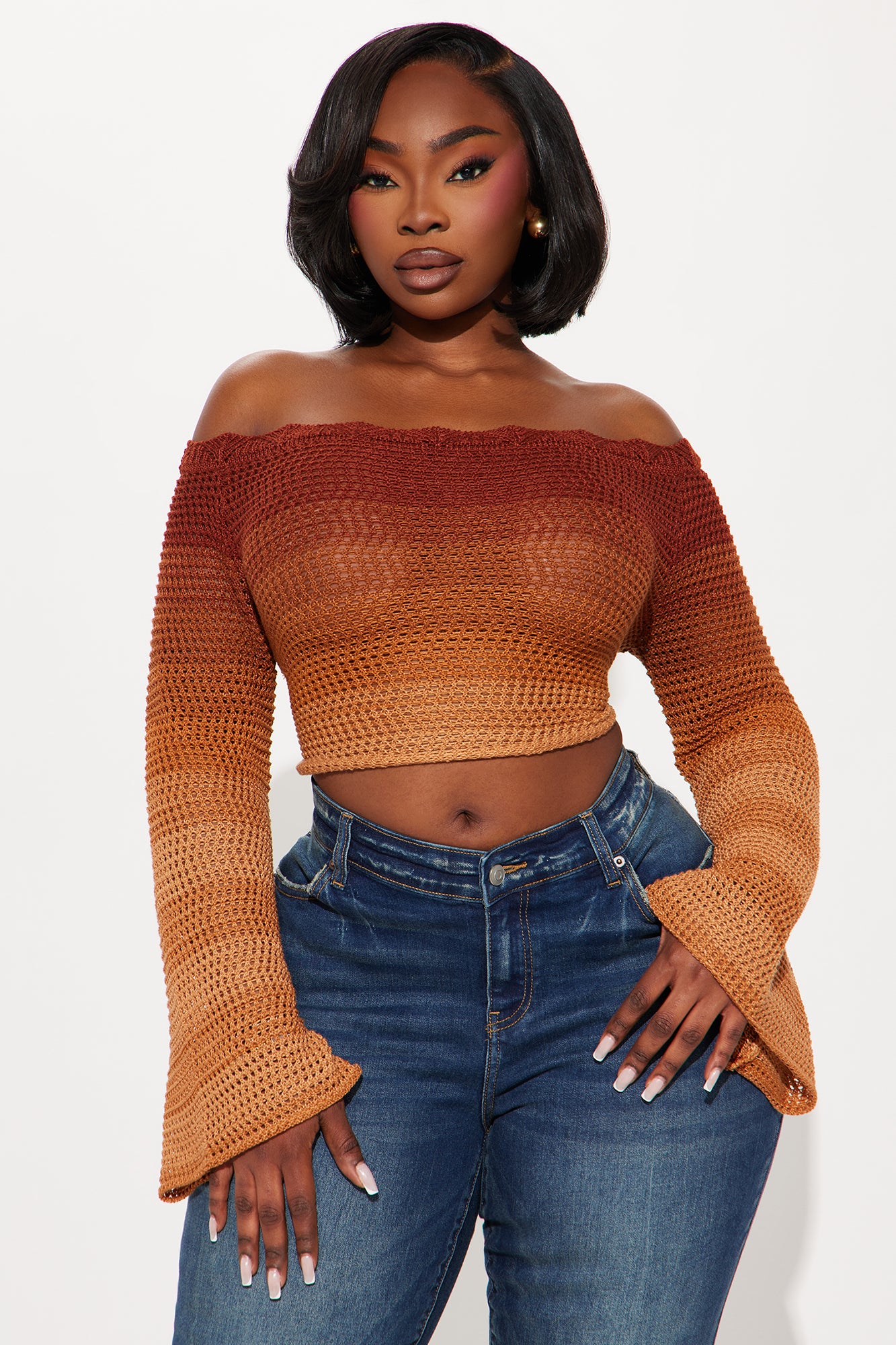 Summer Sunsets Off Shoulder Crochet Top - Brown/combo | Fashion Nova