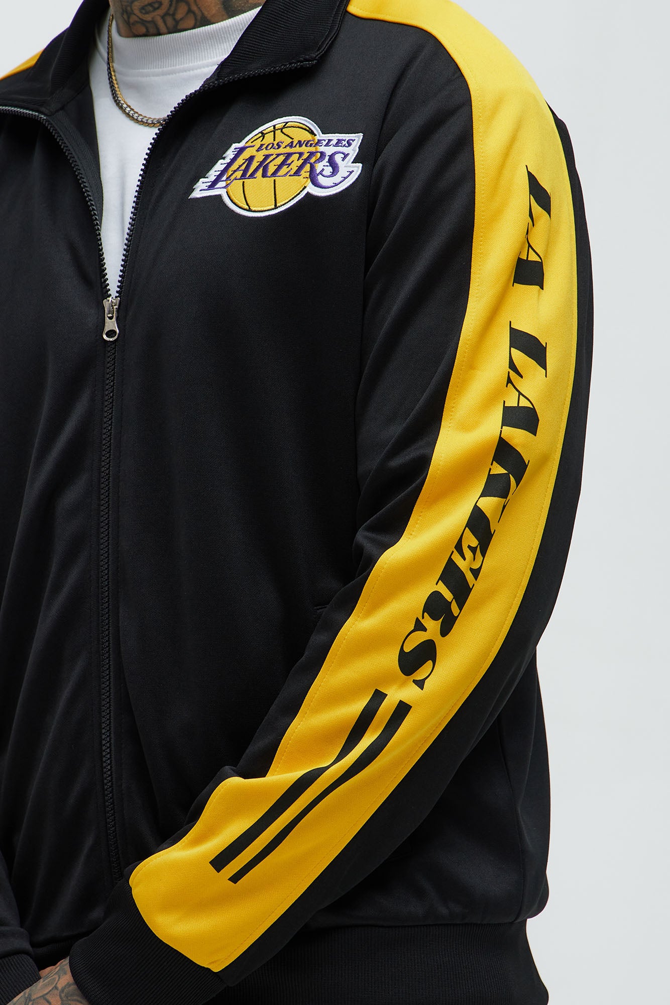 Lakers Stand By Track Jacket - Black | Fashion Nova
