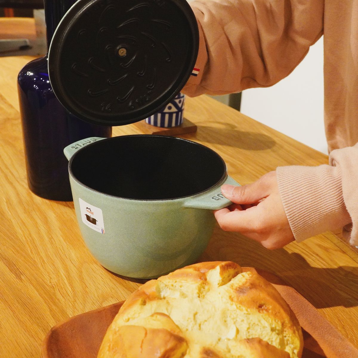 ストウブ / STAUB ピコ ココット 鋳物ホーロー鍋 18cm 赤 中古 料理