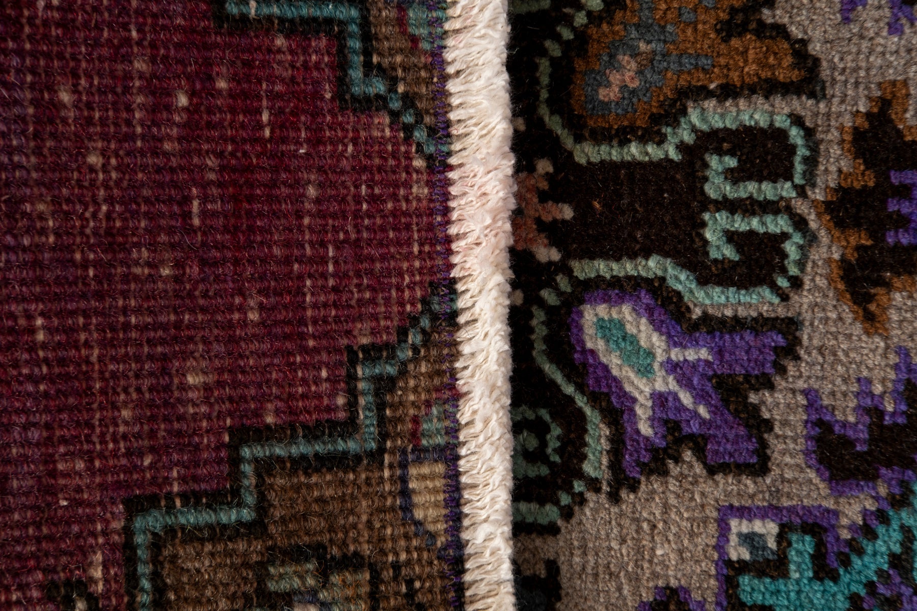 1' X 3' Vintage Turkish Rug, Purple - Kylith - Revival Rugs