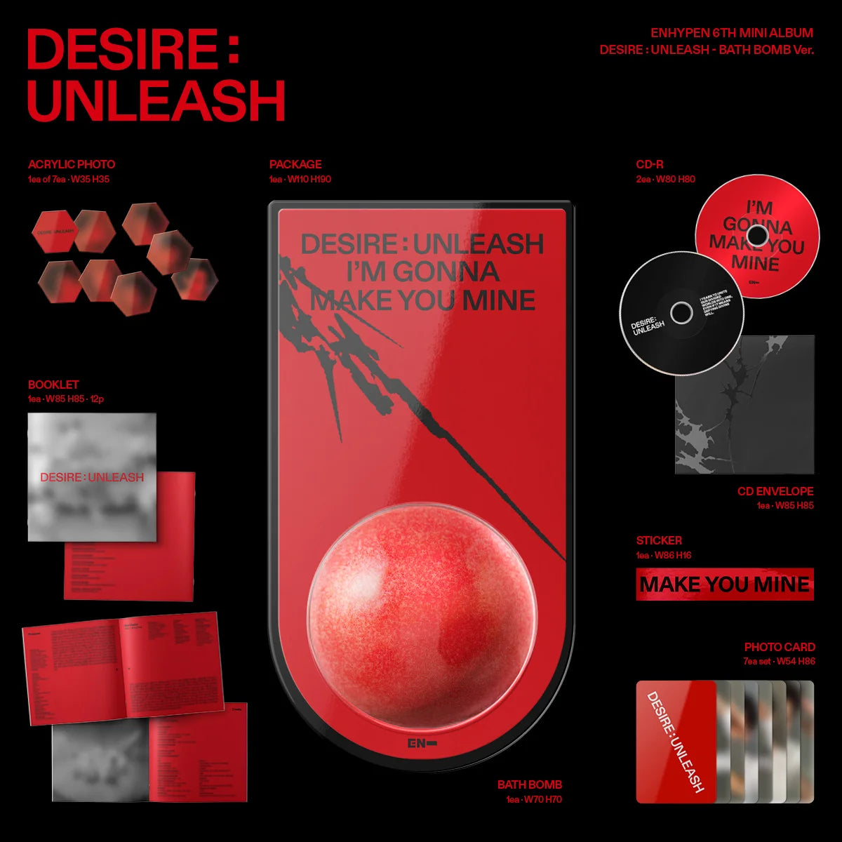 ENHYPEN 6th Mini Album - DESIRE : UNLEASH (Bath Bomb Ver