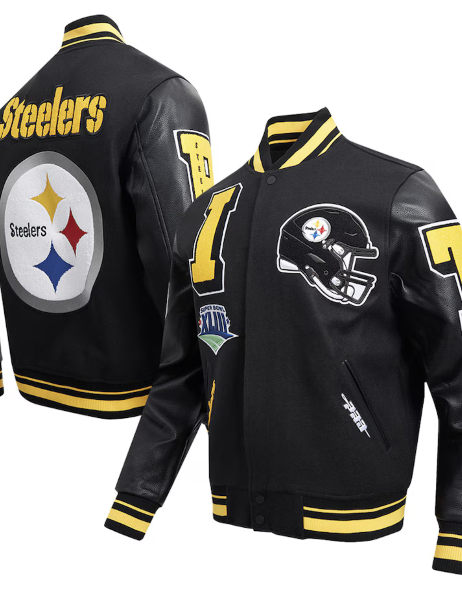 Pittsburgh Steelers Men's Mash Up Varsity Jacket - Touchdown Gifts