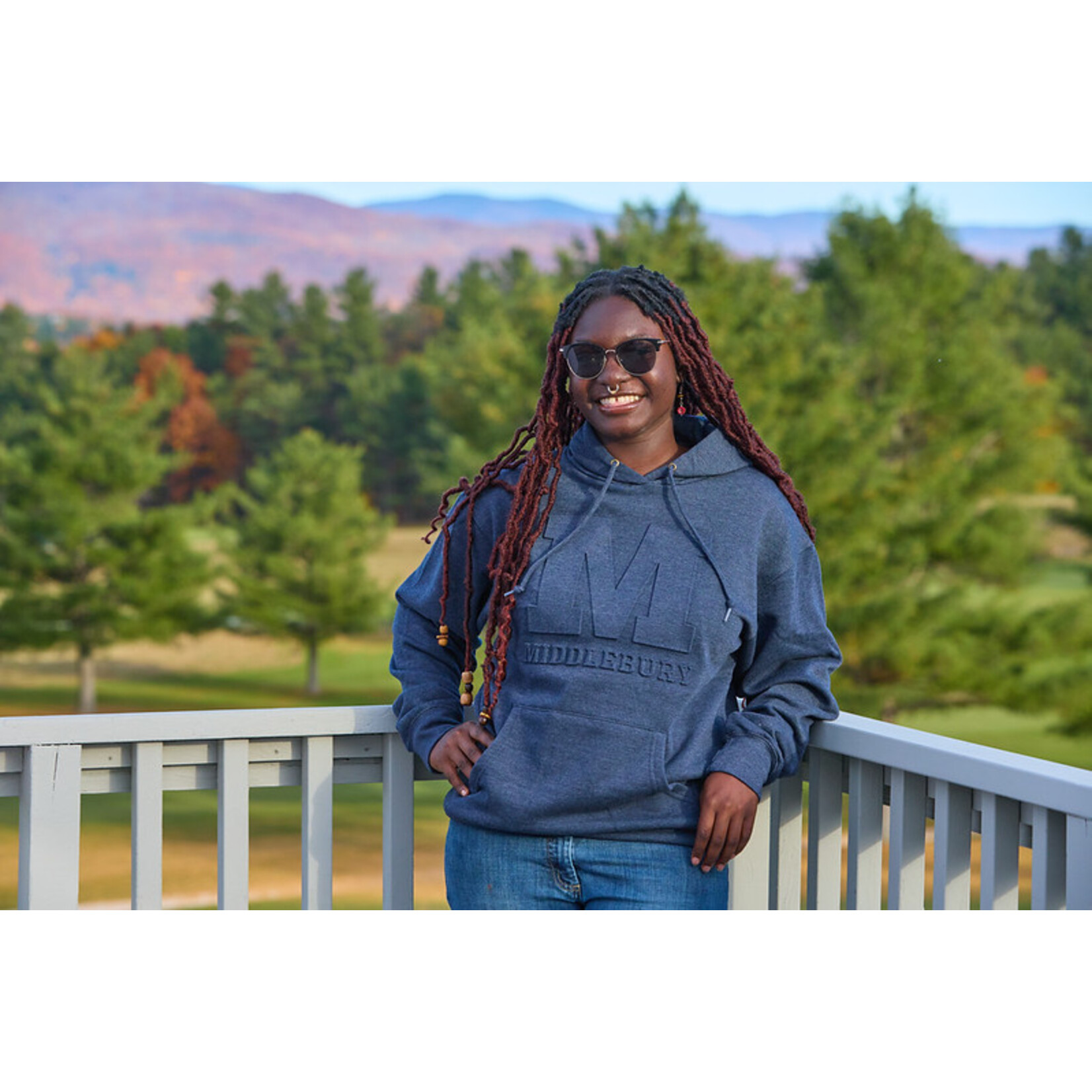 BLUE 84 MIDNIGHT EMBOSSED HOODIE - middstore