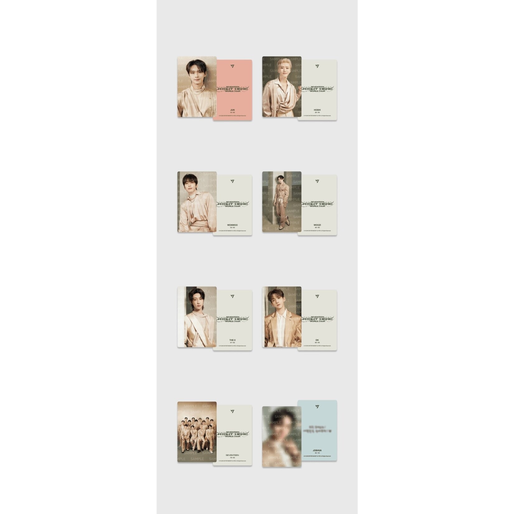 SEVENTEEN - [RIGHT HERE] WORLD TOUR Trading Card Set - K-Town