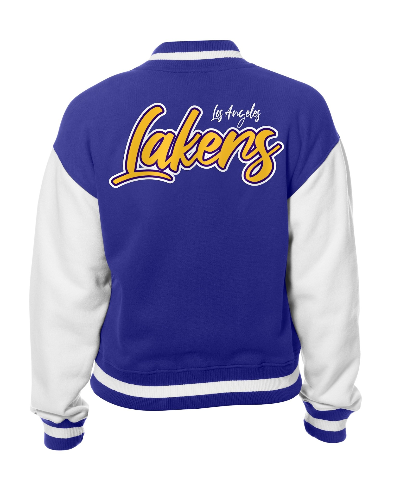 Lakers Women's NE Varsity Cotton Button Snap Jacket Purple/White