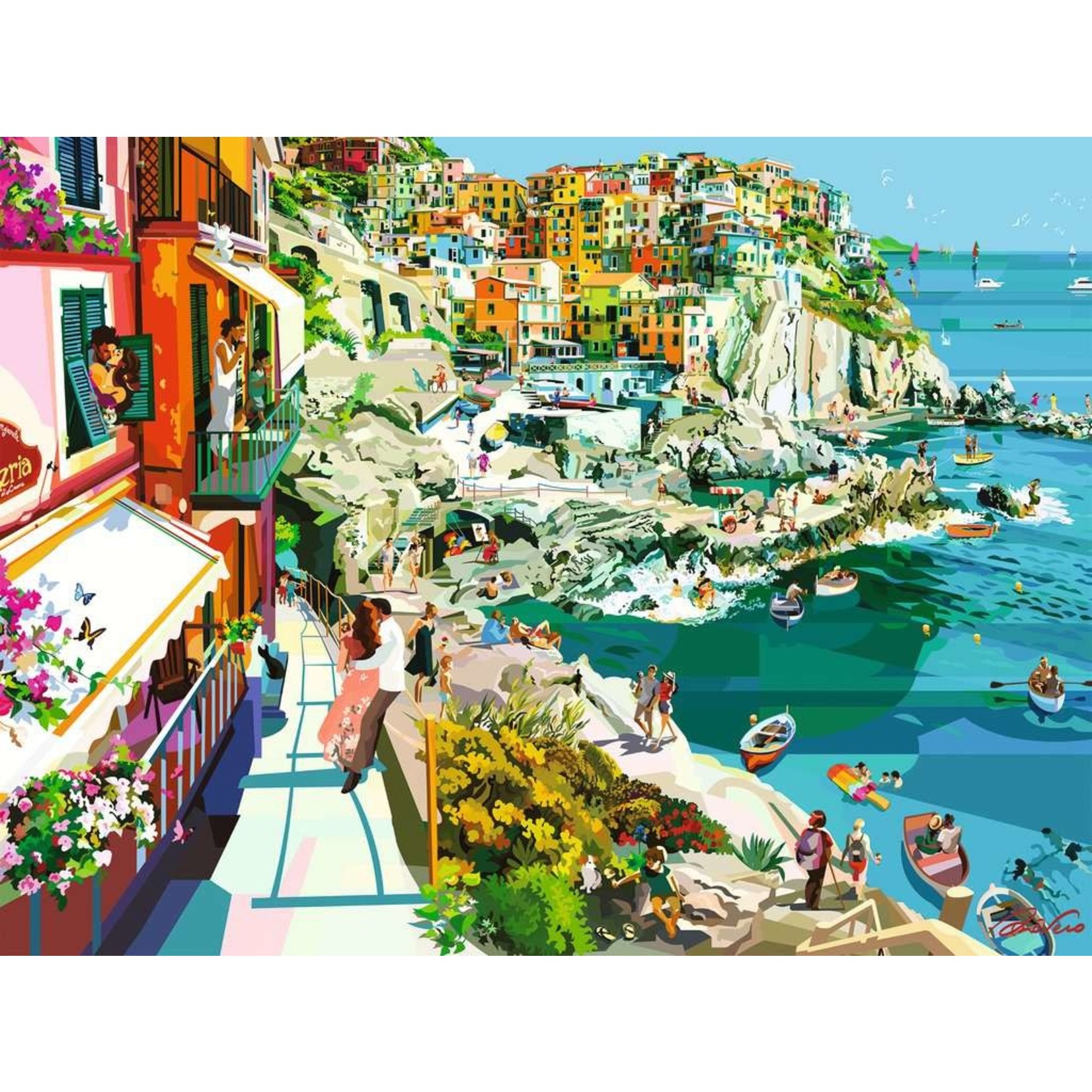 Romance in Cinque Terre, 1500-Piece Jigsaw Puzzle - Labyrinth