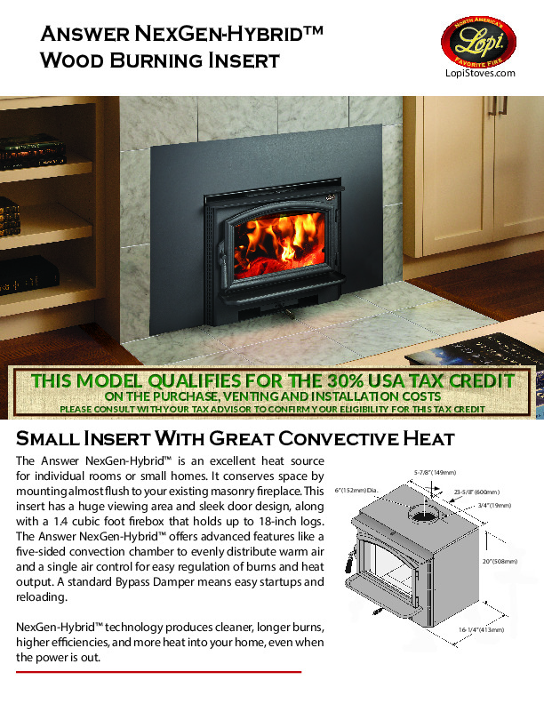 Lopi Answer NexGen-Hybrid Wood Insert - Hearth Appliances