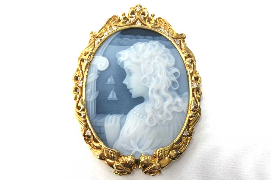 カメオブローチ 枠K18 D0.26 の宝石・ジュエリー買取の実績｜最新相場