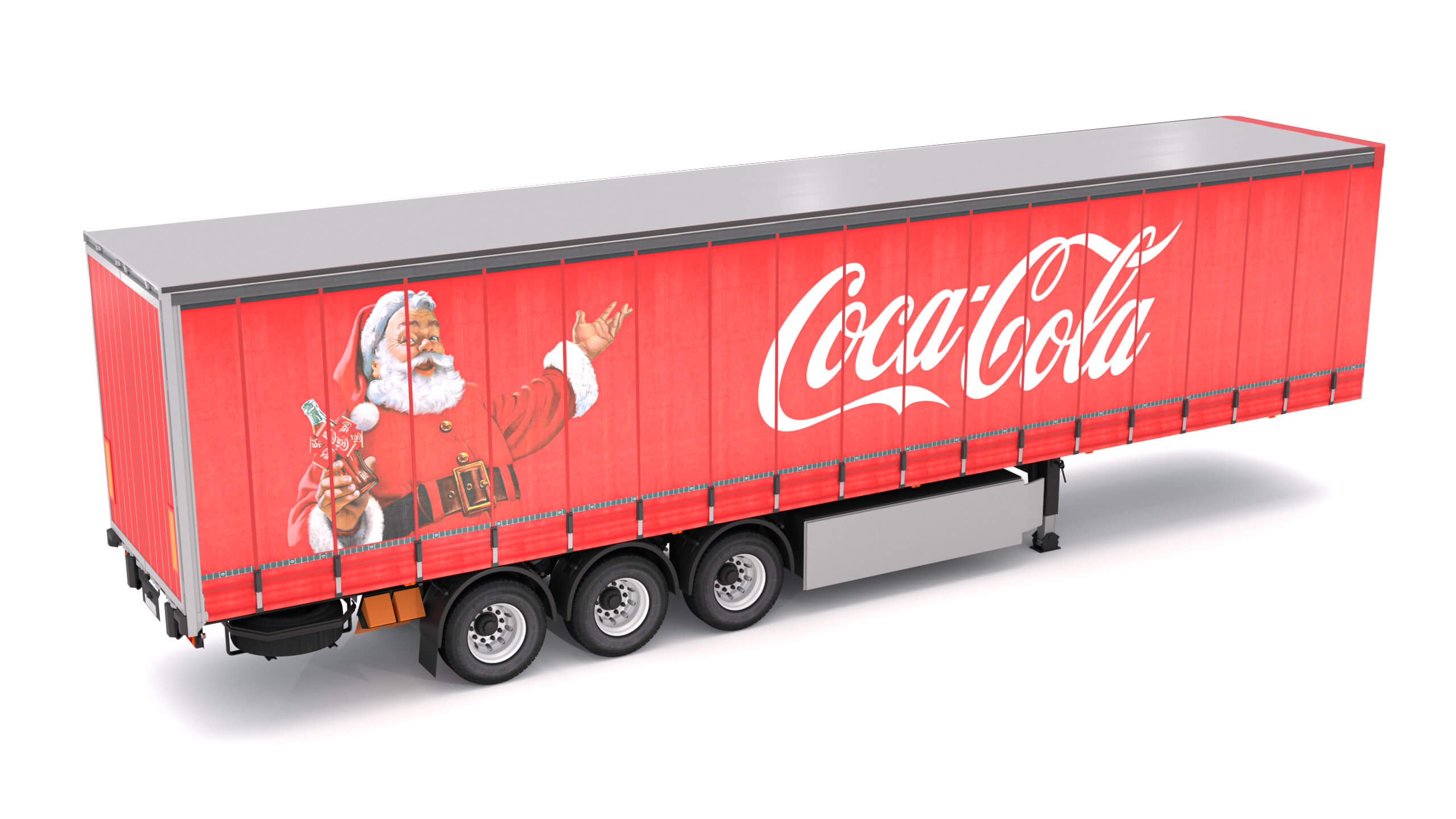 Semi Trailer Coca-Cola Curtainsider 3D Model by ALPHA3DST