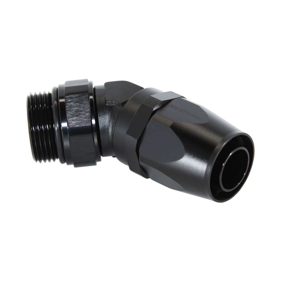 Hose Fitting, 45° Rubber -16 AN ORB Male, Black (FIT-184516