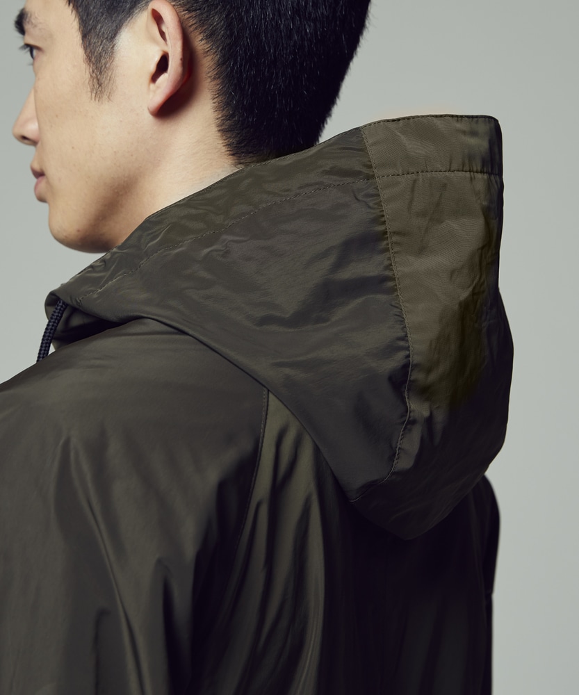 ナイロンフード付きジャケット メンズ(M オリーブ): ジャケット