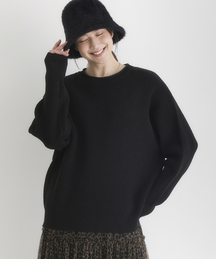 畦編みクルーネックセーター(S キナリ): トップス｜Right-on公式