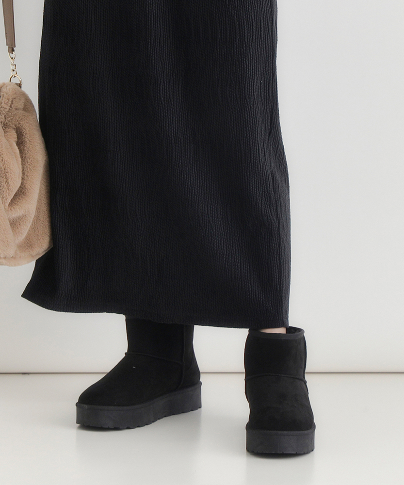 フェイクムートンショートブーツ(S ライトブラウン): ファッション雑貨