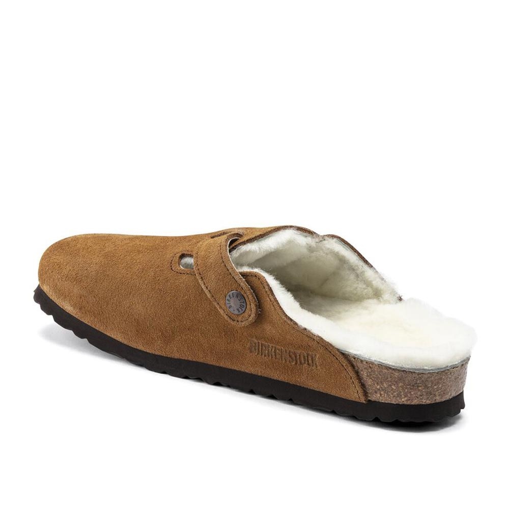 Birkenstock Muiltje Boston Shearling Fur Cognac - Van Dael Schoenen