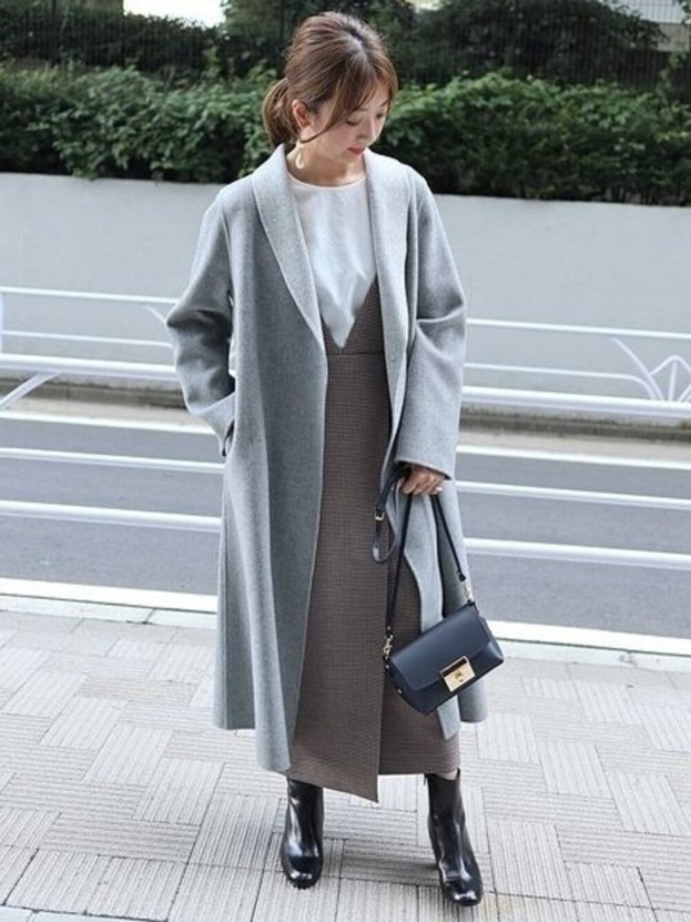 Noble（ノーブル）の「W/Nyリバーショールカラーコート◇（その他