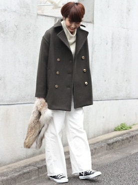 FRAMeWORK（フレームワーク）の「ラムリバーメルトンPコート