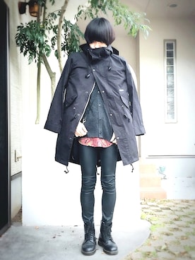 RUDE GALLERYのモッズコート（ブラック系）を使った人気ファッション