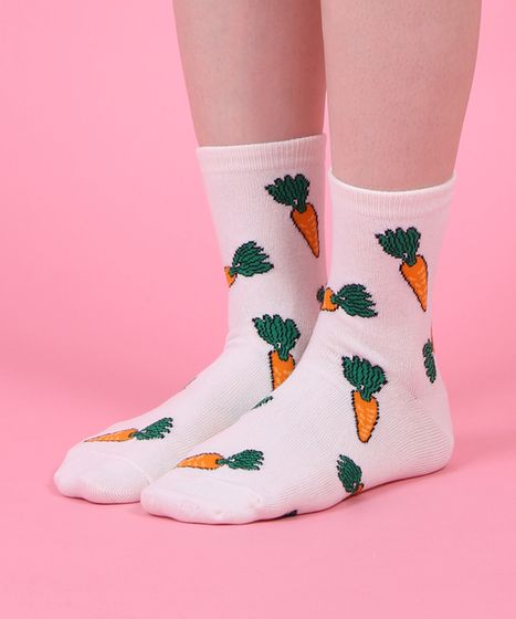 フード総柄ソックス(NINJIN EDAMAME LEMON)[商品：PN18AW-069-3R