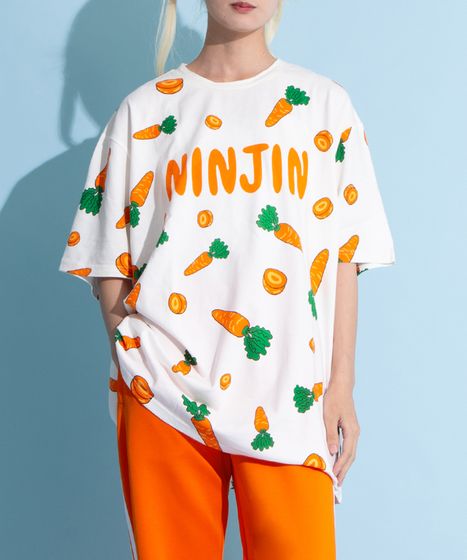 フード総柄Tシャツ(LEMON NINJIN EDAMAME)[商品：PN18SS-099-5R