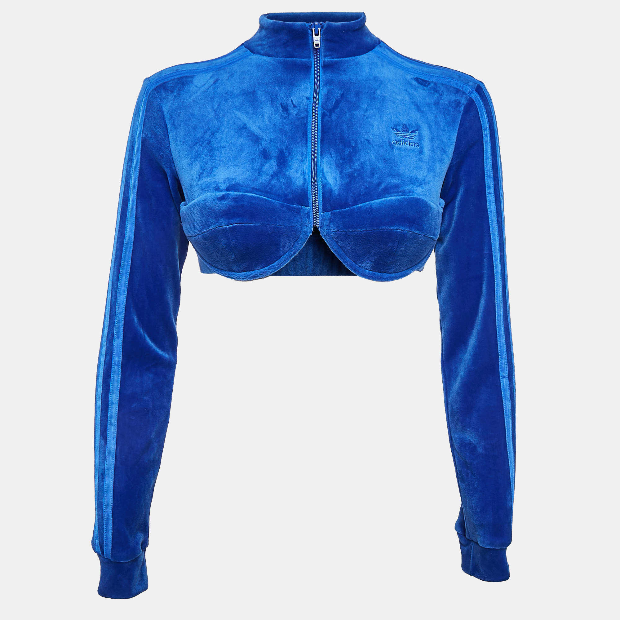 Adidas x Jeremy Scott Blue Velvor Crop Track Jacket S Adidas | TLC US