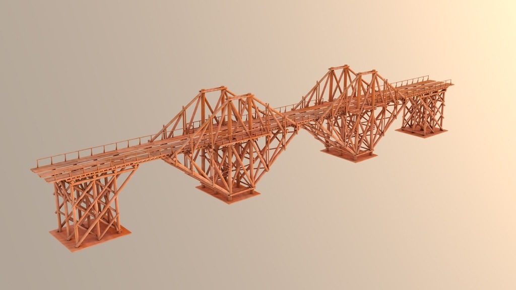 Thingiverse - Kwai River Bridge, z-scale, mini-club, 1:220 gauge