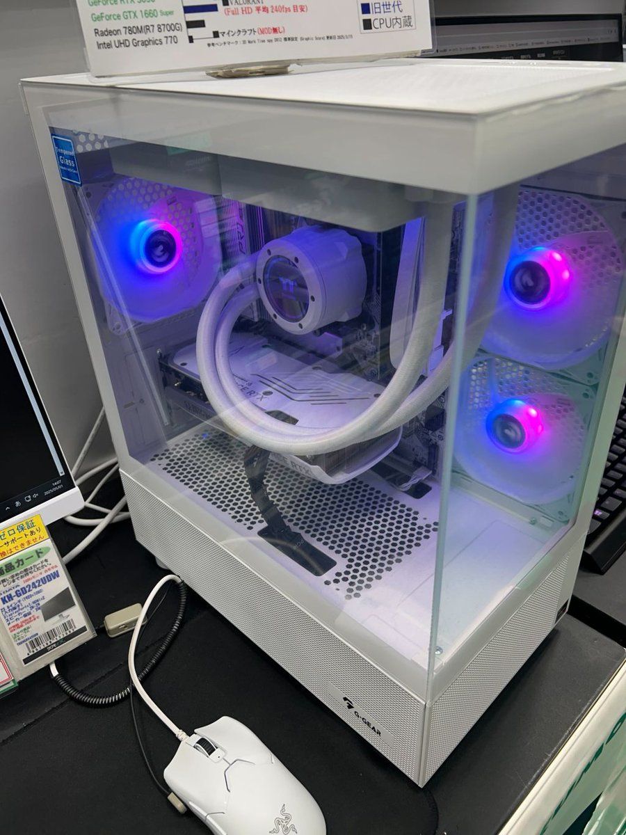 eX.computer イーエックスコンピュータ ゲーミングPC G-GEAR White