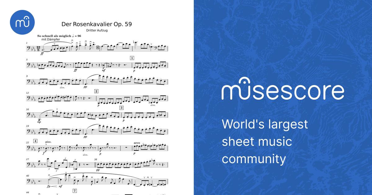 Der Rosenkavalier - Richard Strauss Sheet Music for Cello (Solo