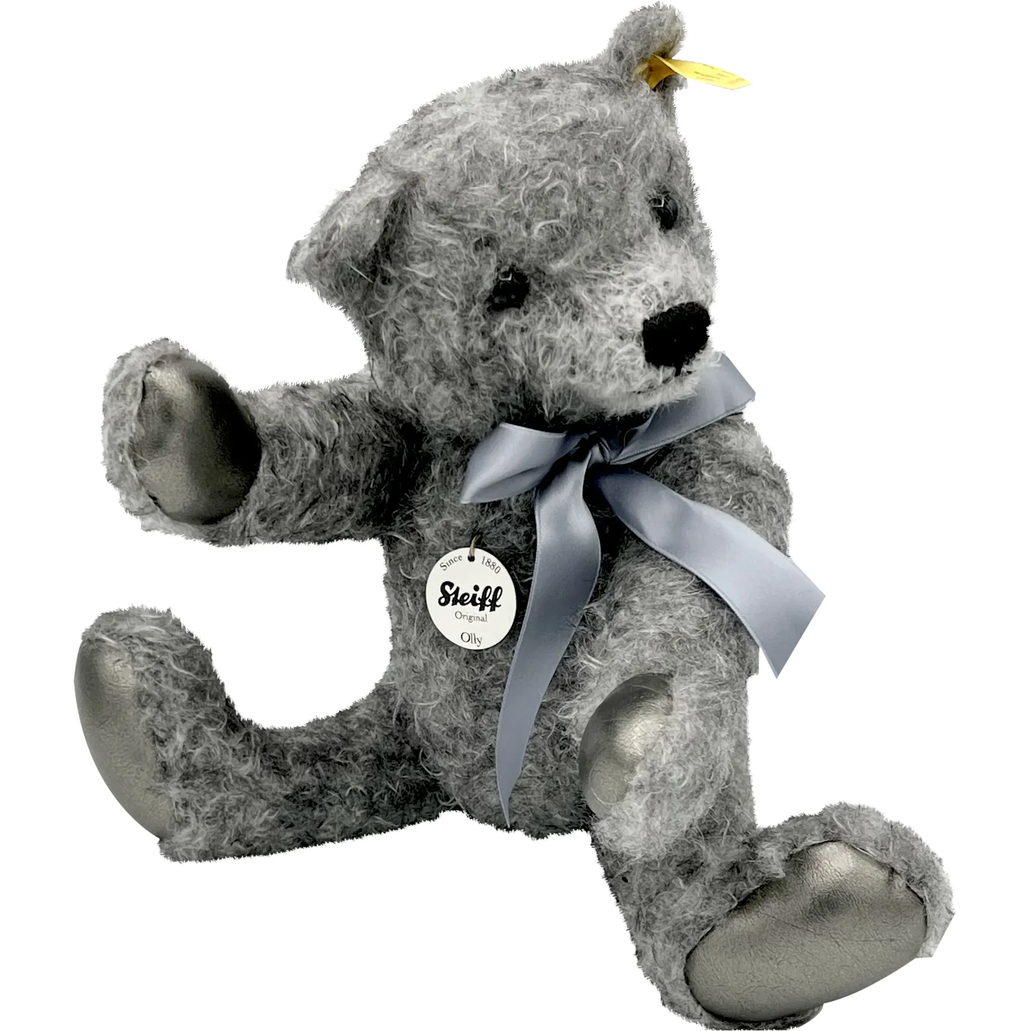 Steiff Olly Teddy Bear - all ID - unique grey mohair and special