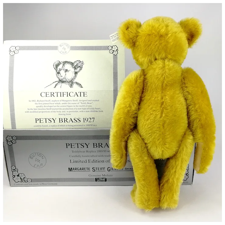 Steiff Teddy Bear Petsy 1927 mint in box 14 inches vintage replica