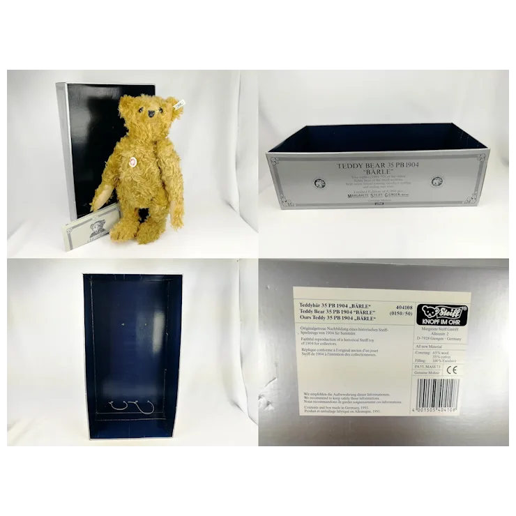 Steiff Teddy Bear Baerle 35PB 1904 true replica 1992 produced in