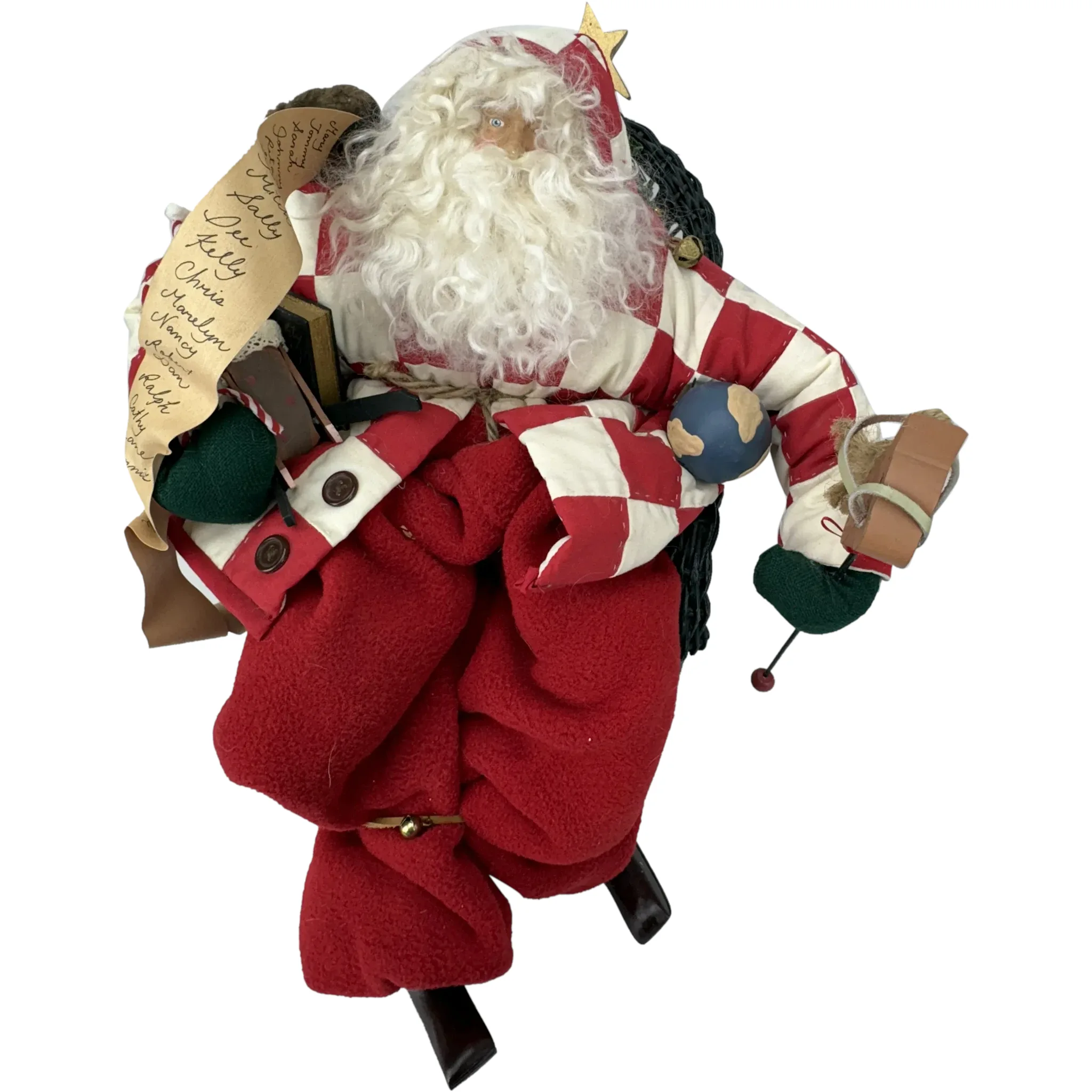 Vintage Santa Doll on Wicker Chair by Dee Gann Ye Olde Santa Maker