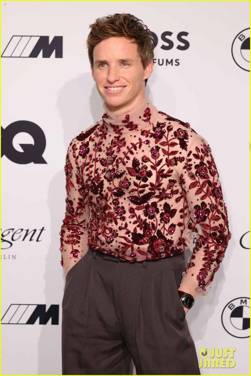 Eddie Redmayne Looks Cool in a Sparkling Sheer Turtleneck at GQ