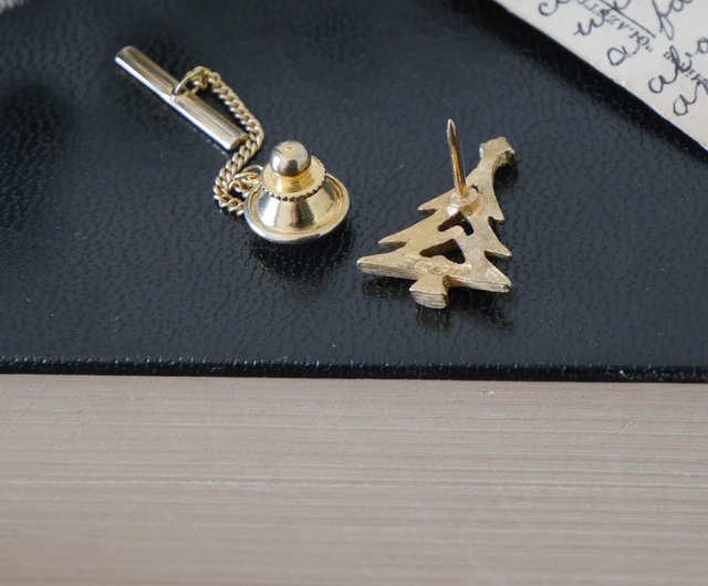 台湾 金銀の宝物 ヴィンテージゴールド クリスマスツリー タイピン