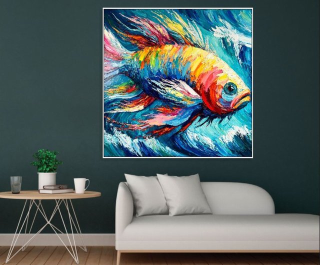 巡る」｜絵画 原画 抽象画 動物画 絵 金魚 イラスト ドローイング 巡る