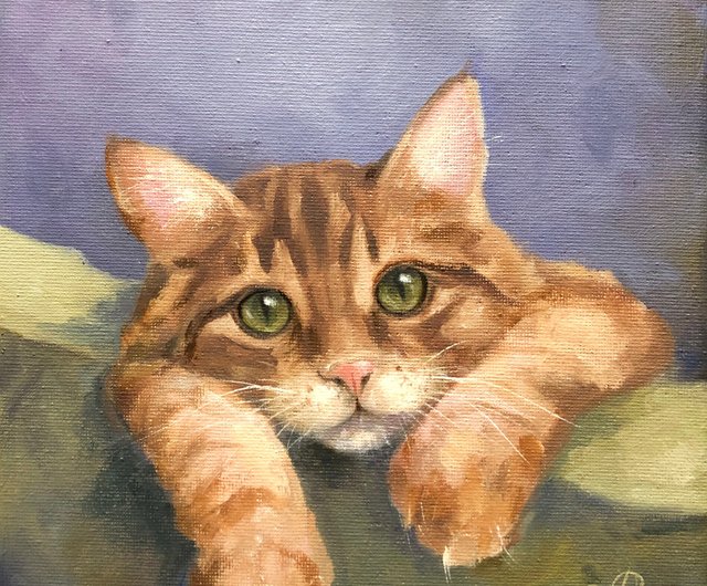 スペイン 猫の絵オリジナル油絵家の装飾アート ArtLolitaRos - Pinkoi