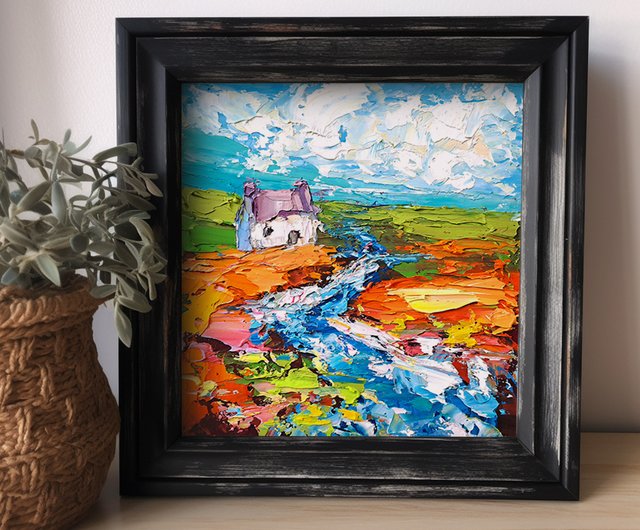 ルクセンブルグの秋。12号。額縁付き。油絵。