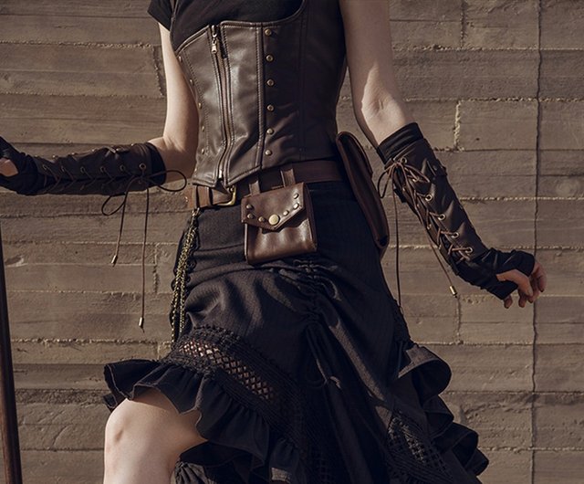 送料無料 10%OFF】スチームパンク ゴシック レトロ ブラウンレザー