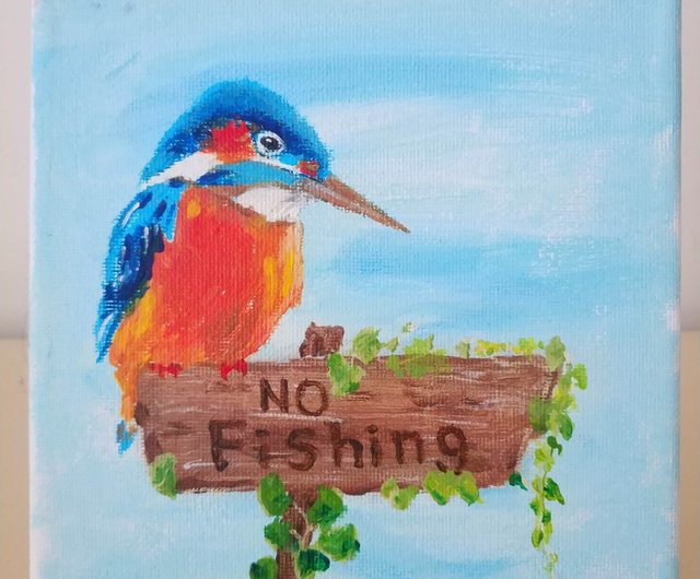 送料無料】台湾 禁漁の木製看板の左側にあるカワセミはオリジナルの