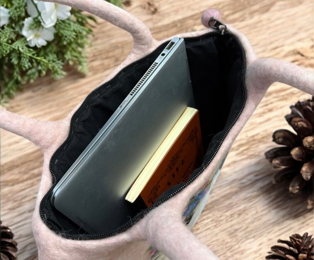 台湾 手作りニードルフェルト 羊毛フェルトショルダーバッグ 猫ちゃん