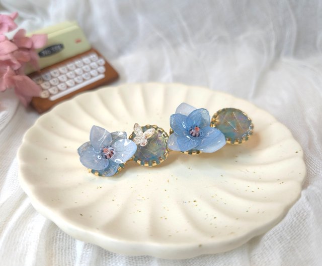 台湾 宝石の花 アジサイ プリザーブドフラワーヘアクリップ ライン川