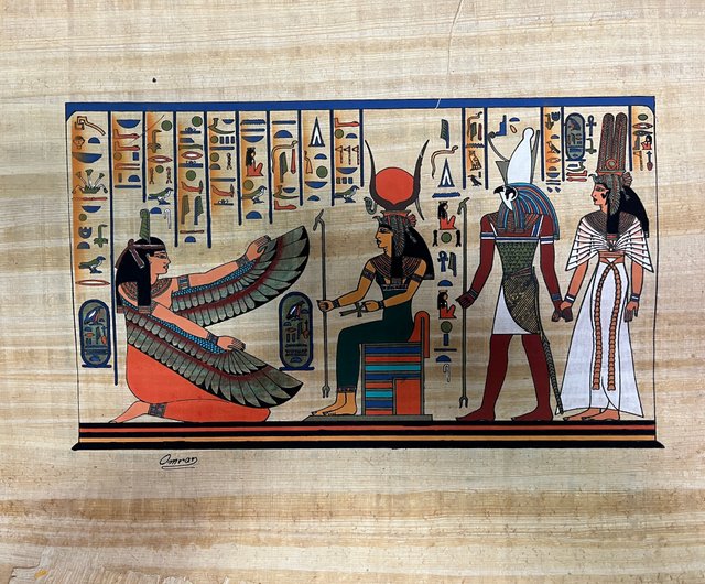 台湾 エジプトのパピルス絵画 - マヤット (約 48x37 cm) egypt