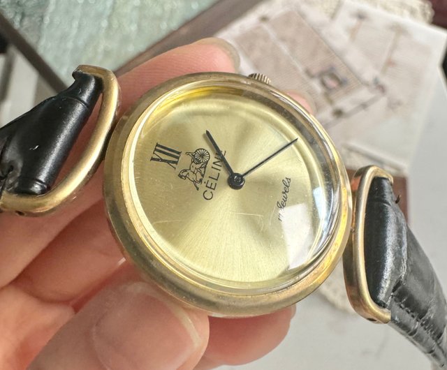 香港 希少なヴィンテージ品 セリーヌ 馬車 手巻き機械式時計 ユニ