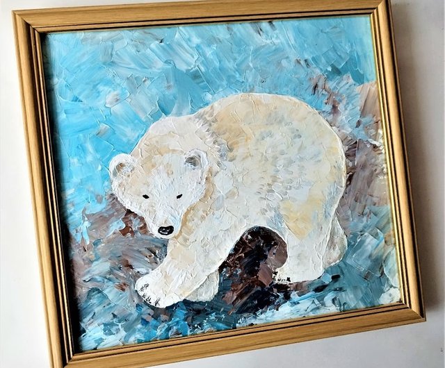 ロシア シロクマの原画, シロクマの原画, クマの絵 Artpainting - Pinkoi