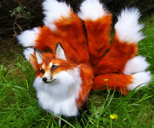 アゼルバイジャン 赤いキツネFOX 9尾BJDアートドールポーズ可能